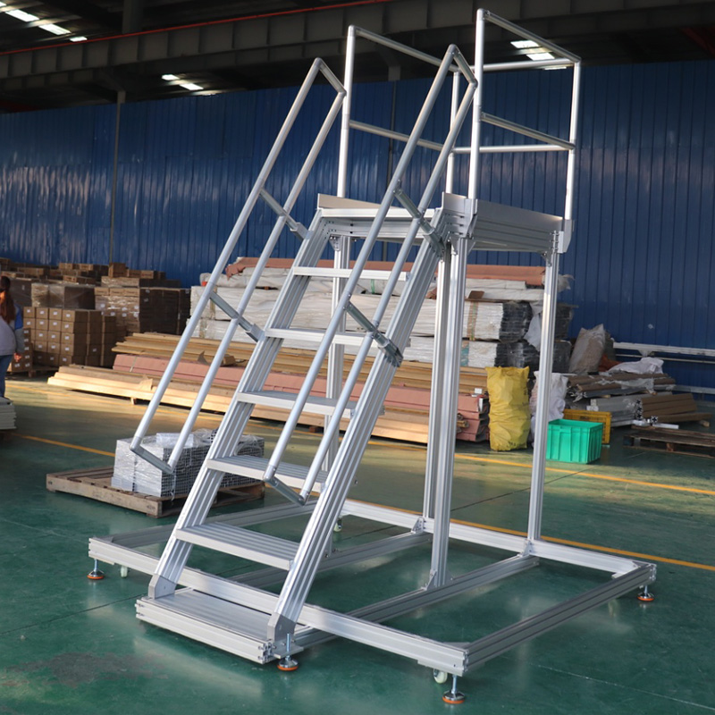 Customized industrial aluminum alloy profile climbing platform maintenance and repair walking platform flyover bridge