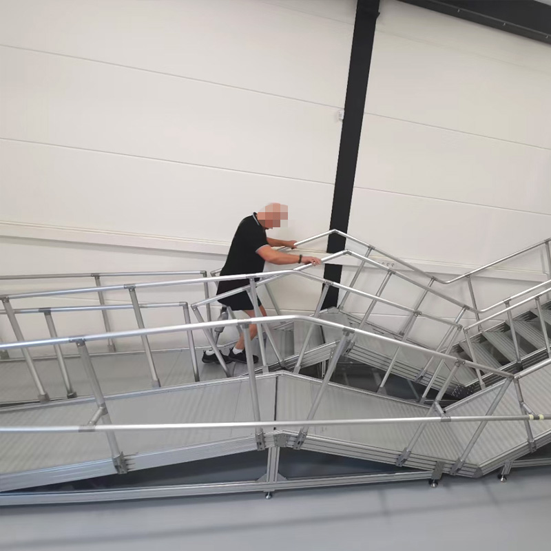 One stop customization service aluminum work platform ladder stair