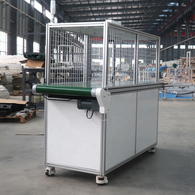 Hot Sale Stainless Steel Sorting Industrial Systems Selling Small Food Processing Cabinet Flat Mini PVC Belt Conveyor with Fence