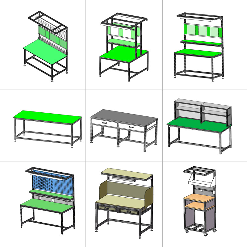 New Design Anti-static desktop aluminum profile frame assembly line workbench work table